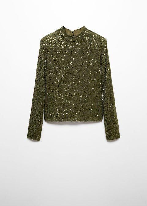 Sequined turtleneck t-shirt - Laurel Morgan