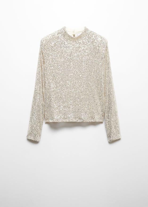 Sequined turtleneck t-shirt - Laurel Morgan