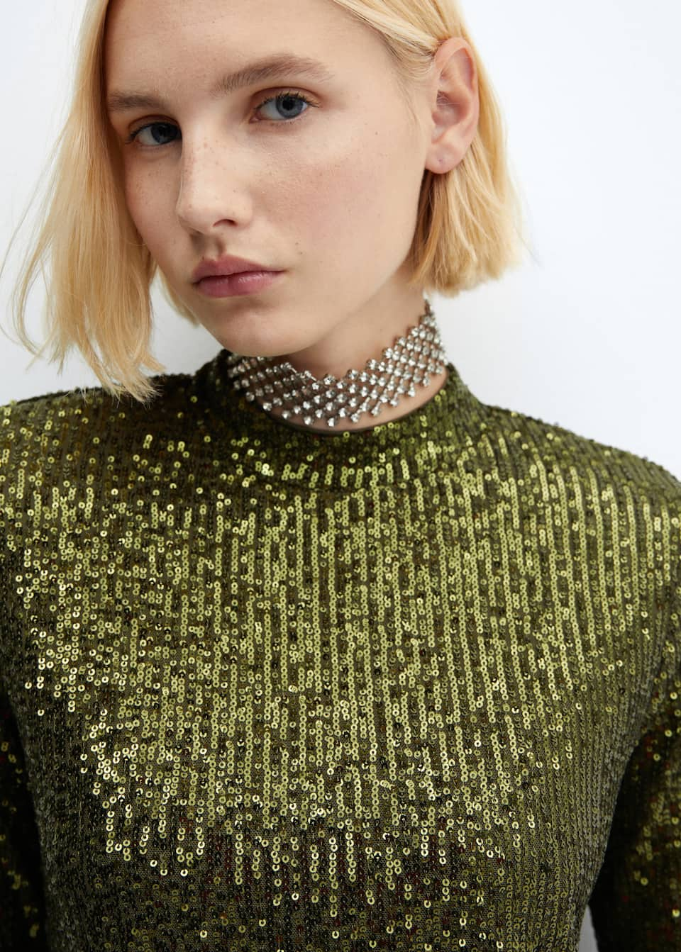 Sequined turtleneck t-shirt - Laurel Morgan