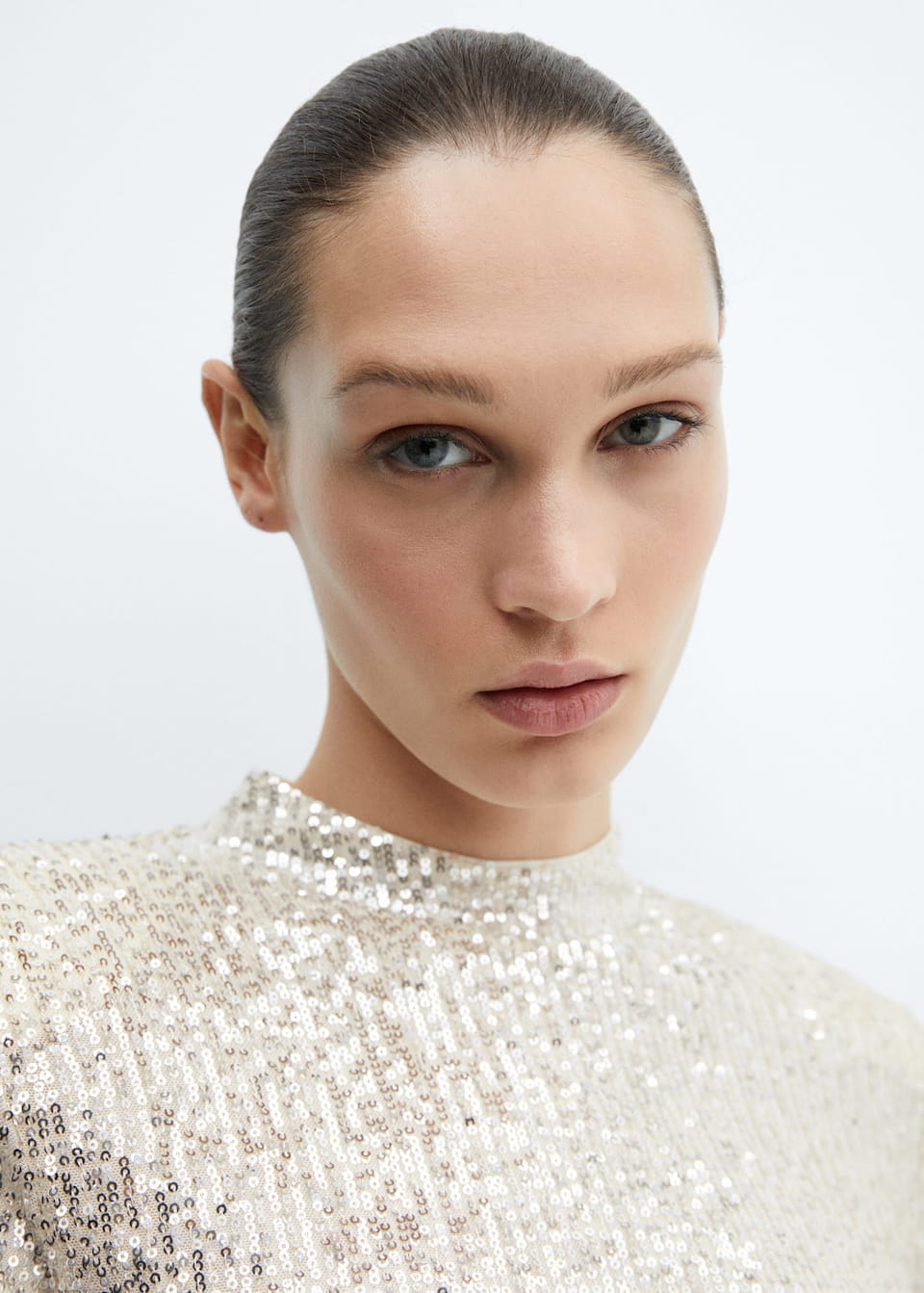 Sequined turtleneck t-shirt - Laurel Morgan