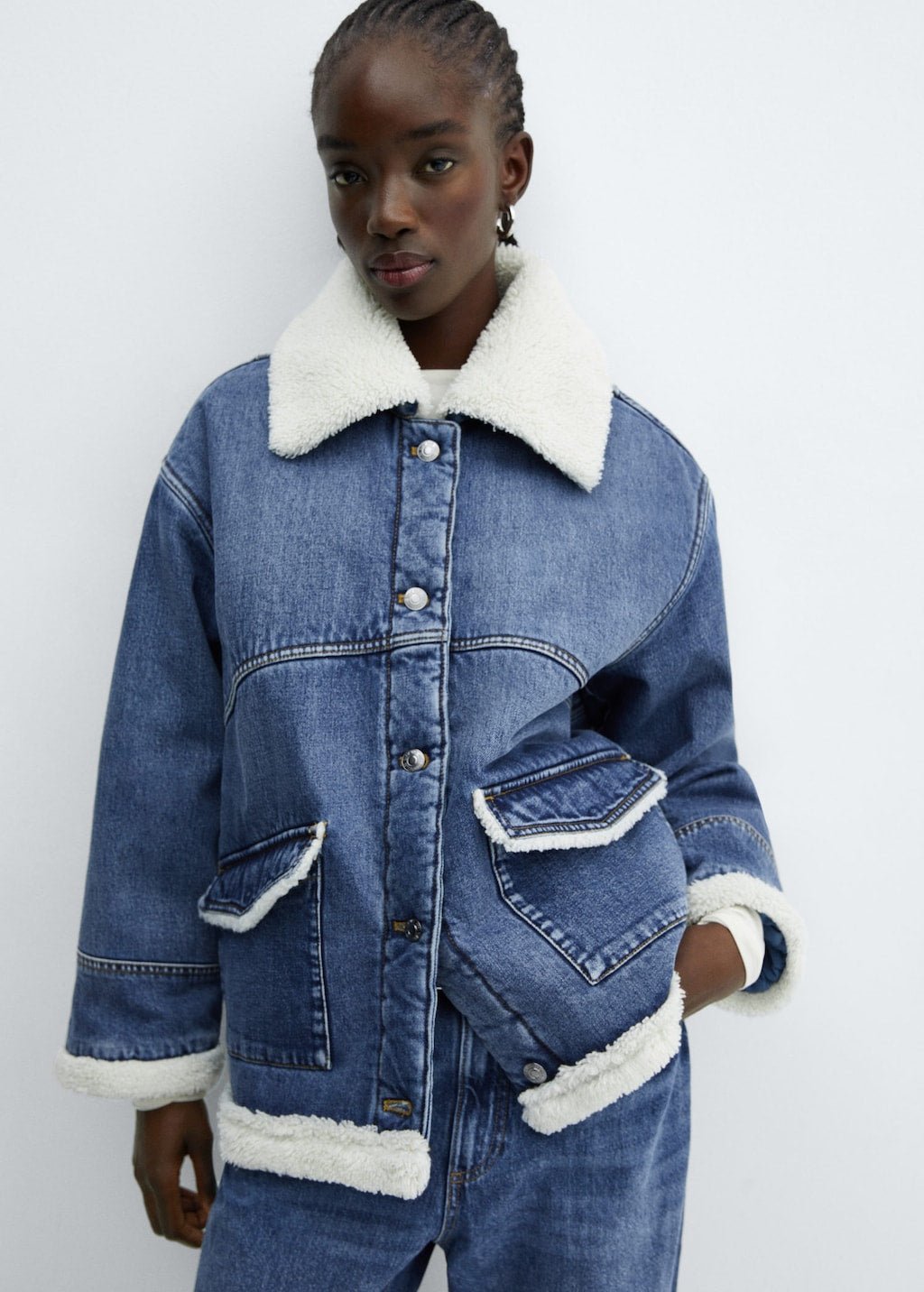 Shearling denim jacket - Laurel Morgan