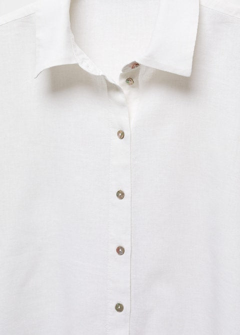 Short sleeve linen-blend shirt - Laurel Morgan