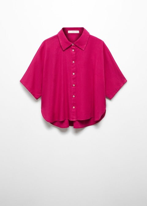 Short sleeve linen-blend shirt - Laurel Morgan