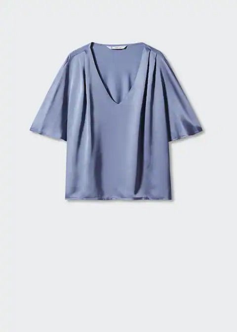 Short sleeve satin blouse - Laurel Morgan