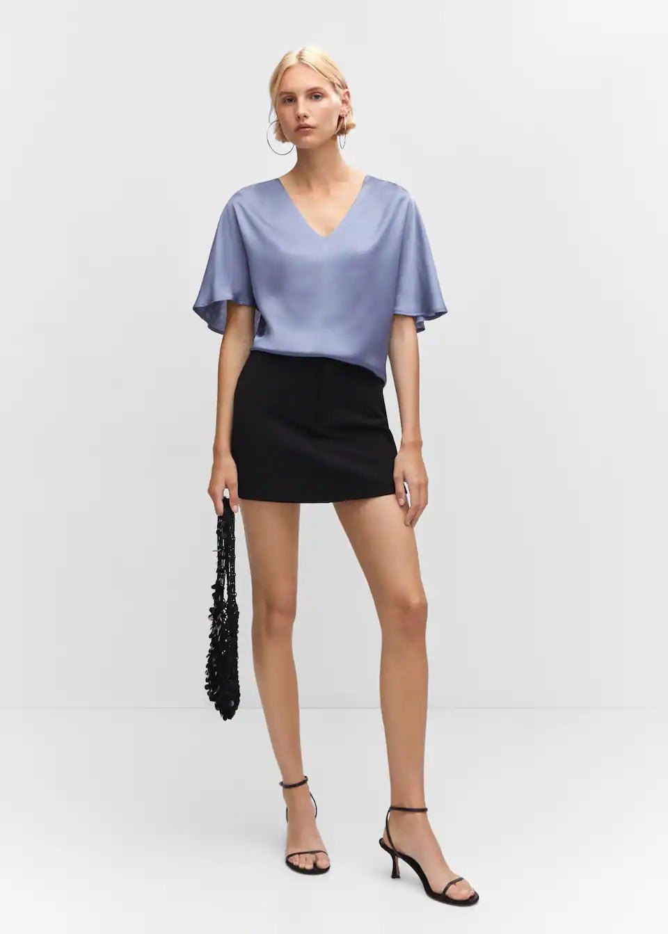 Short sleeve satin blouse - Laurel Morgan