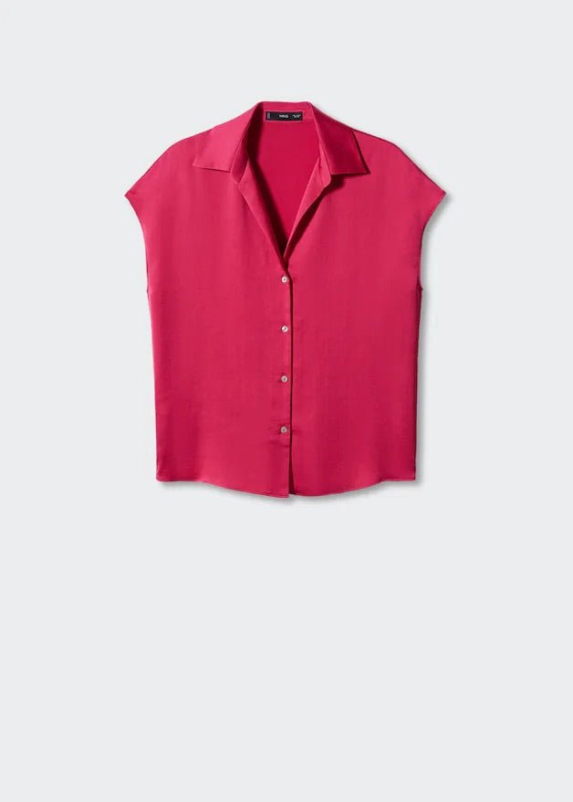 Short-sleeved satin shirt - Laurel Morgan