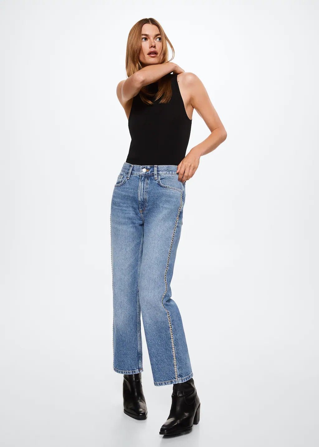 Straight-fit jeans with studs - Laurel Morgan