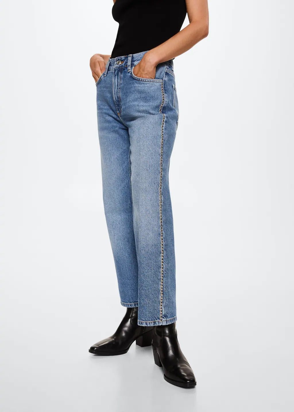 Straight-fit jeans with studs - Laurel Morgan