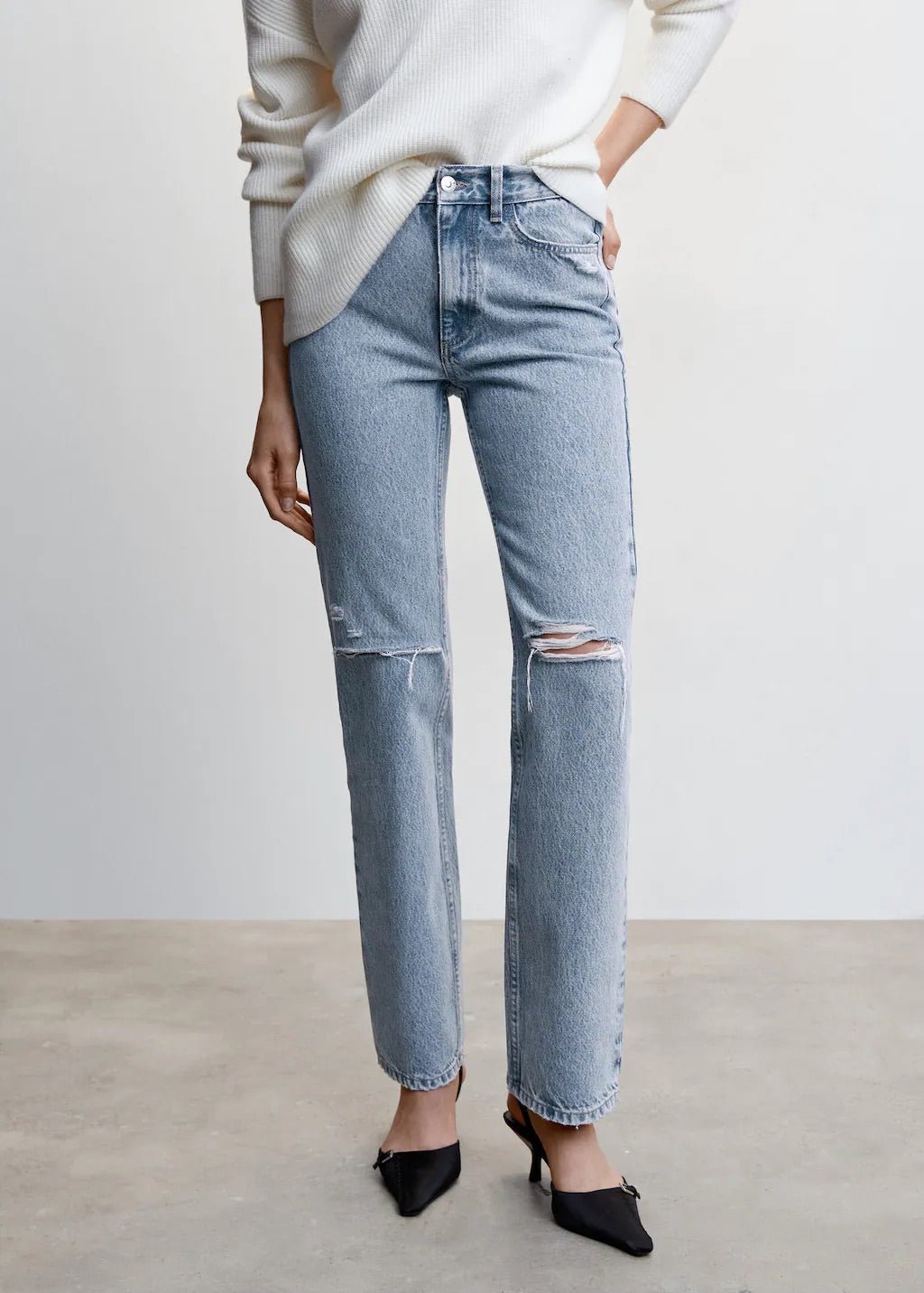 Straight jeans decorative broken - Laurel Morgan