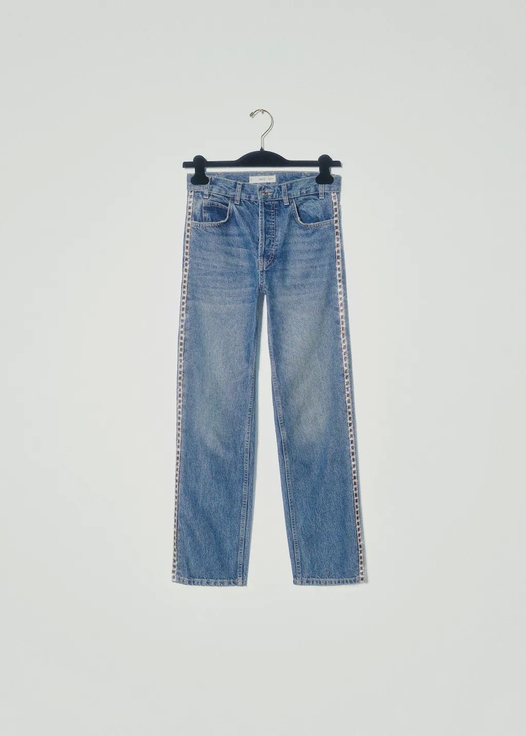 Straight jeans with crystal detail on the sides - Laurel Morgan