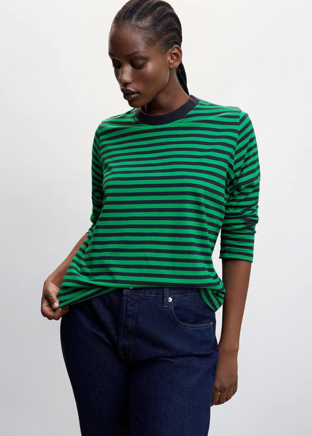 Striped 100% cotton t-shirt - Laurel Morgan