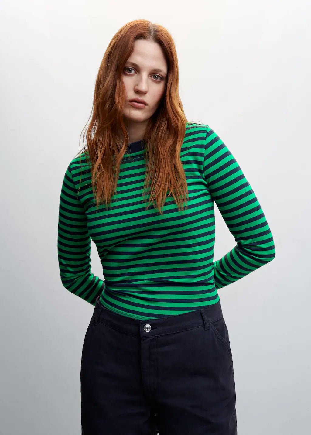 Striped 100% cotton t-shirt - Laurel Morgan