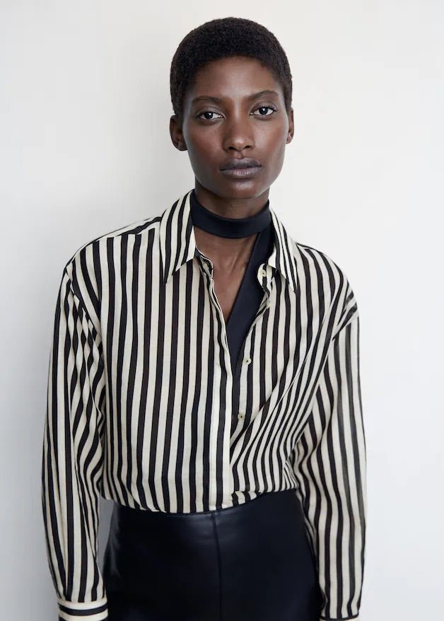 Striped cotton oversized shirt - Laurel Morgan