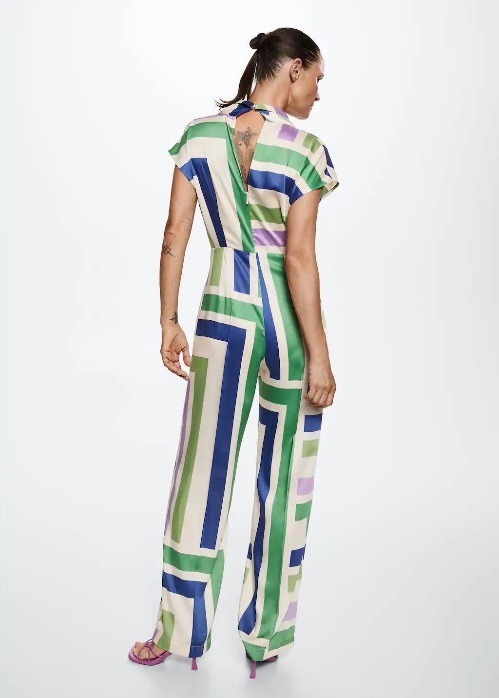 Striped satin jumpsuit - Laurel Morgan