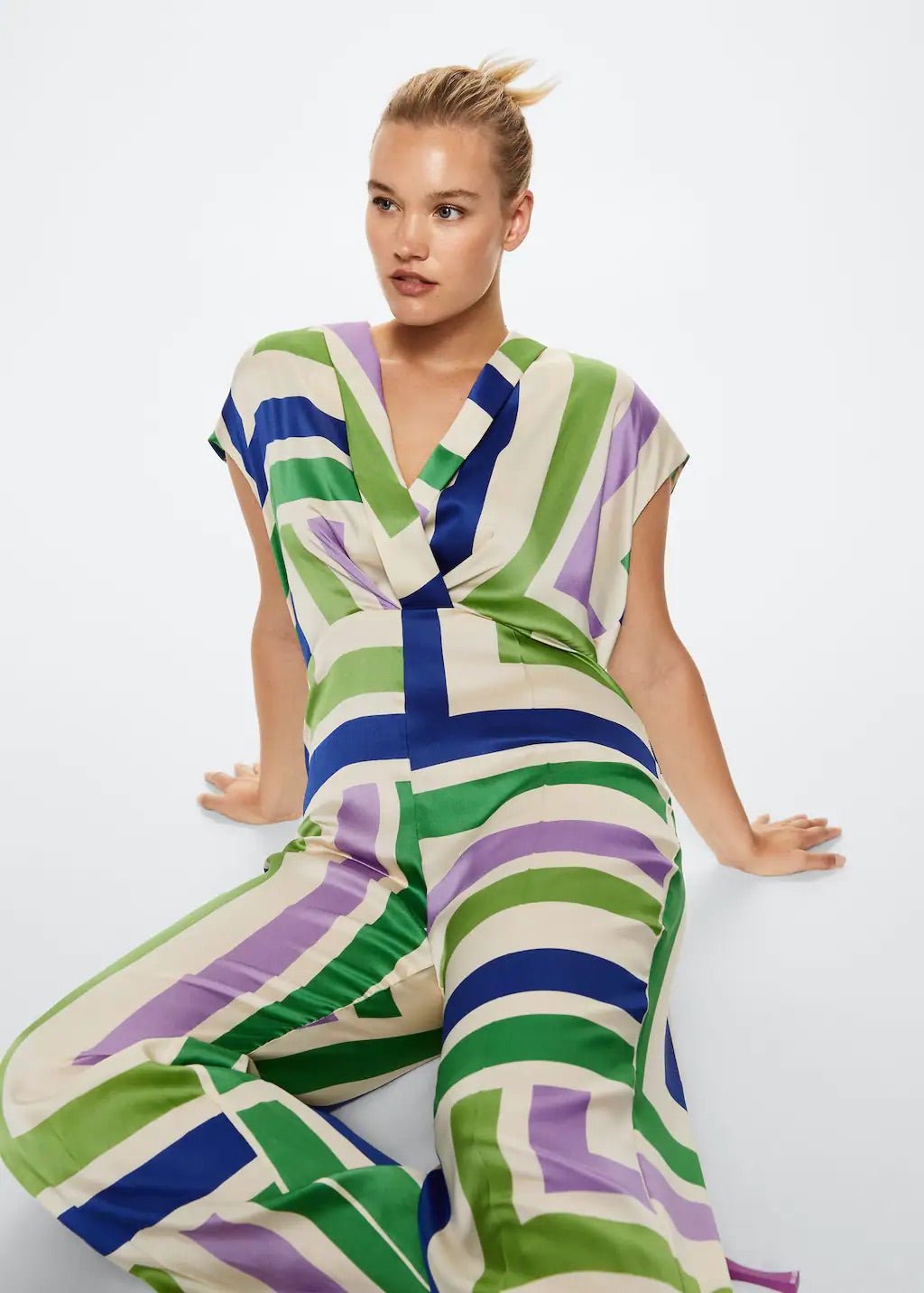 Striped satin jumpsuit - Laurel Morgan