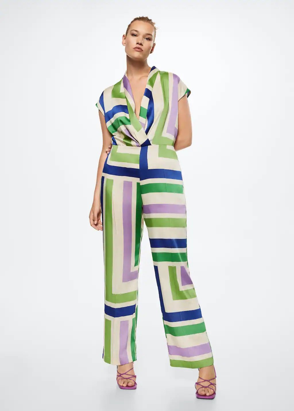 Striped satin jumpsuit - Laurel Morgan