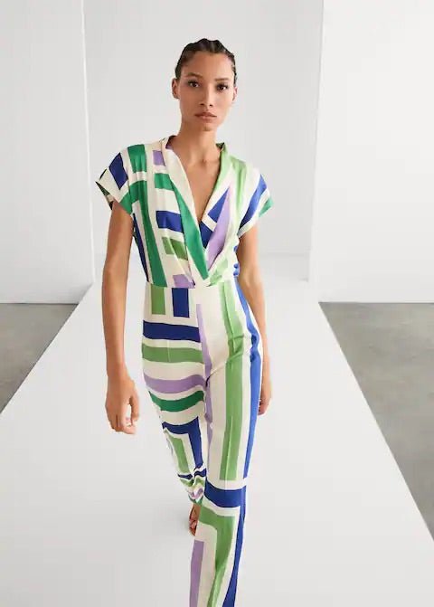 Striped satin jumpsuit - Laurel Morgan