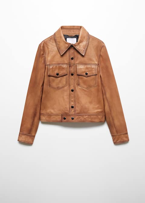 Suede jacket with fur-effect collar - Laurel Morgan