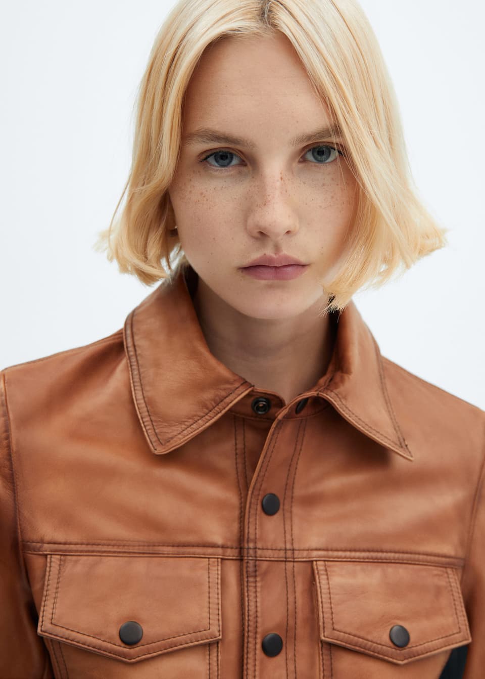 Suede jacket with fur-effect collar - Laurel Morgan