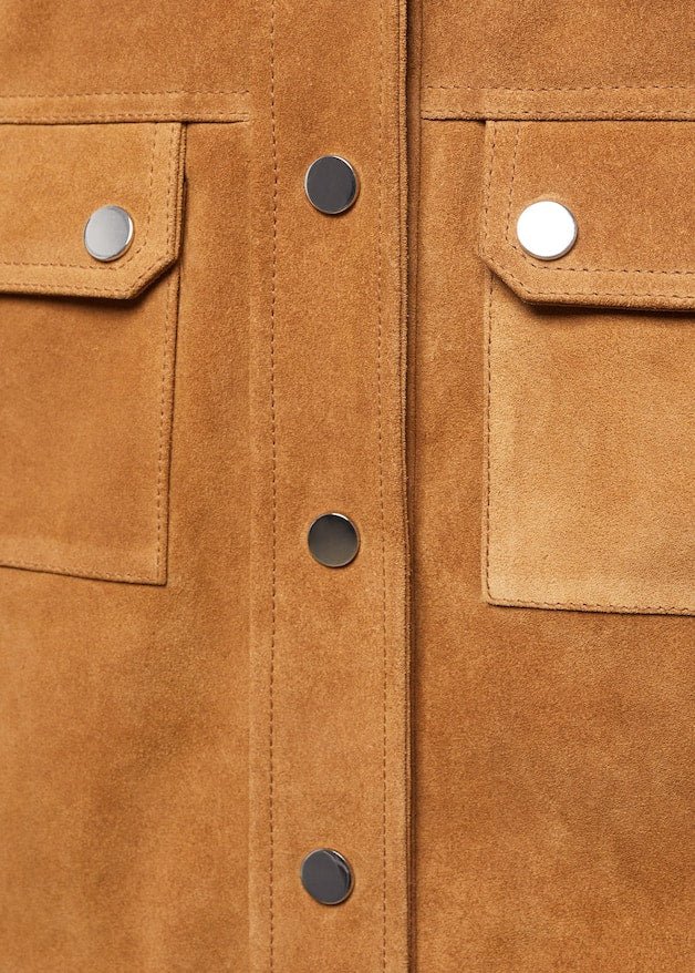 Suede jacket with fur-effect collar - Laurel Morgan