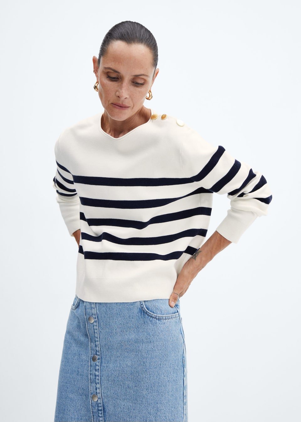 Sweater with shoulder buttons - Laurel Morgan