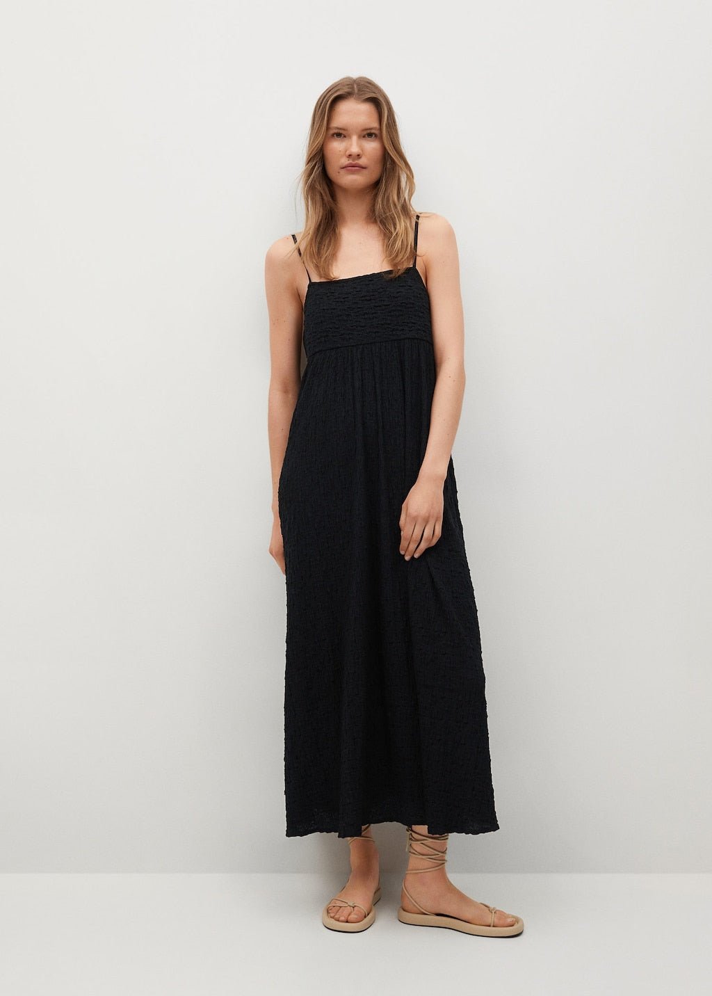 Textured cotton-blend dress - Laurel Morgan