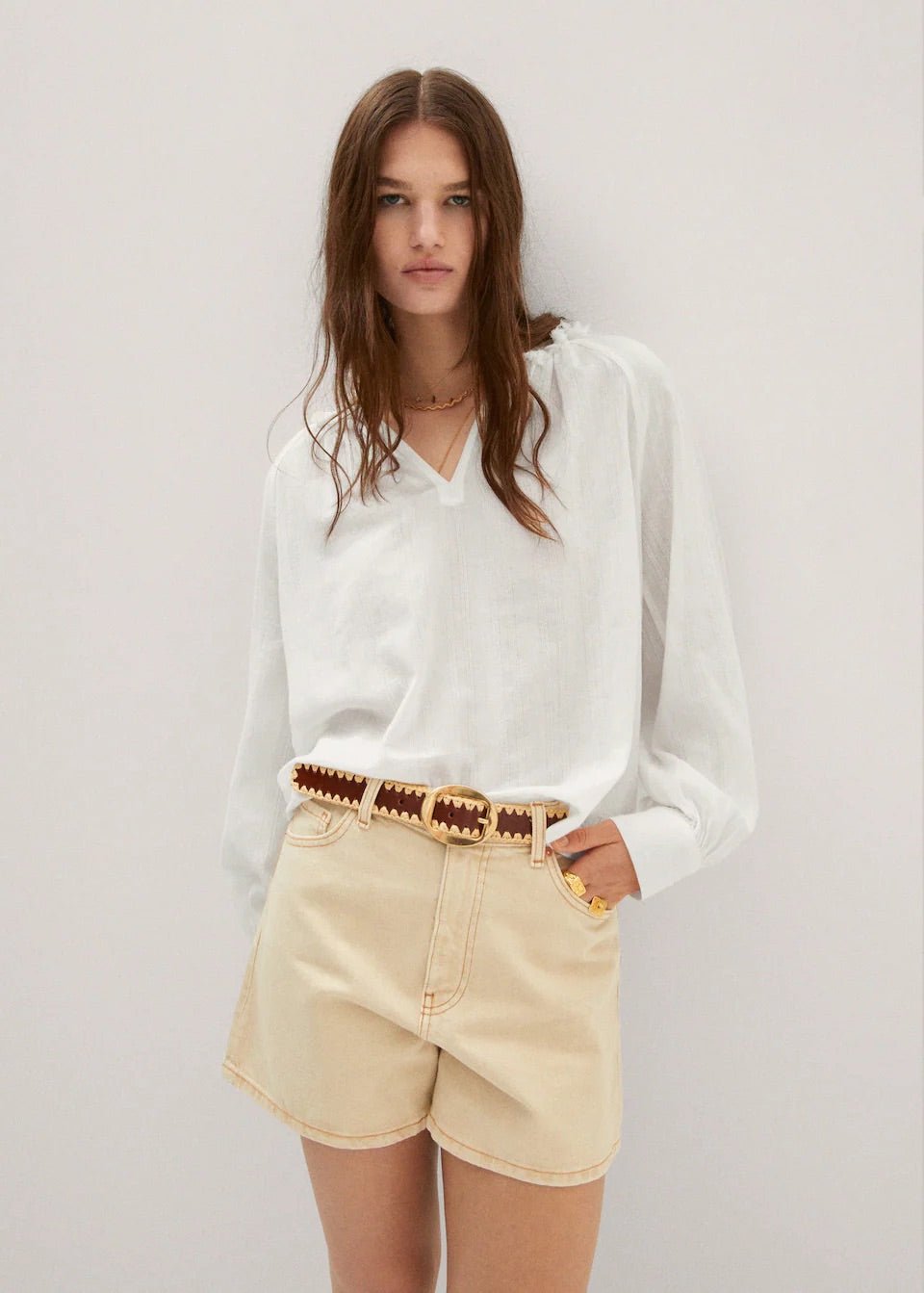 Textured cotton blouse - Laurel Morgan