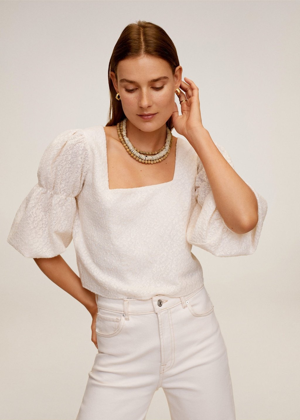 Textured cotton top - Laurel Morgan