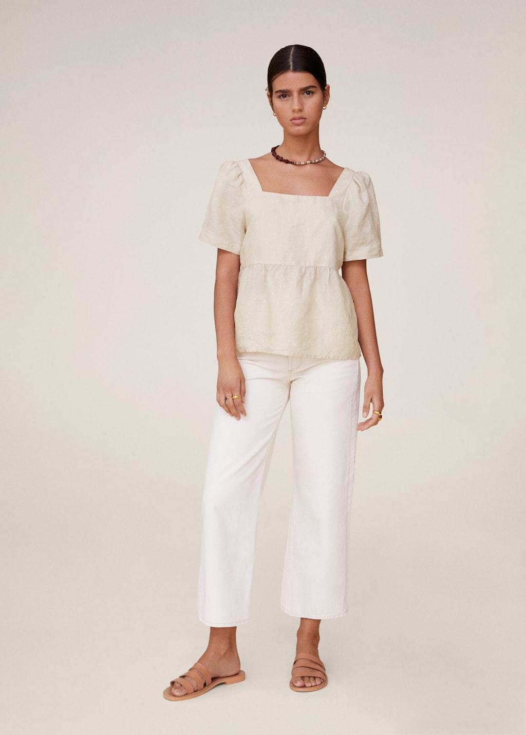 Textured linen blouse - Laurel Morgan