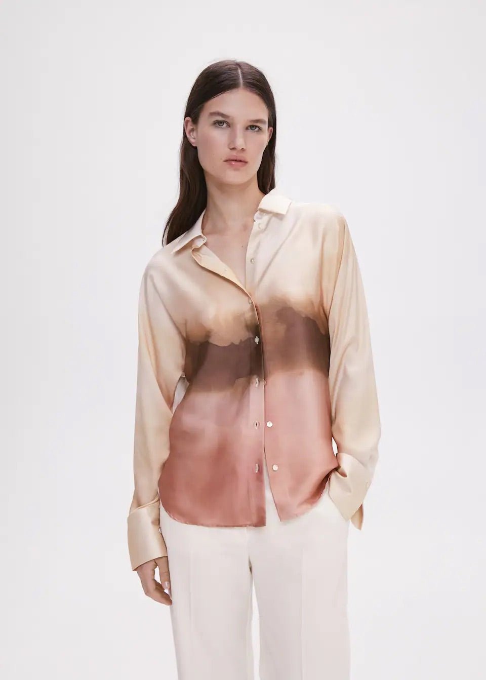 Tie-dye effect satin shirt - Laurel Morgan