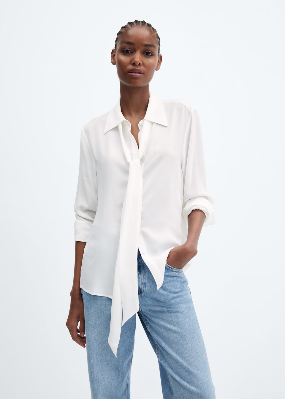 Tie-neck blouse - Laurel Morgan