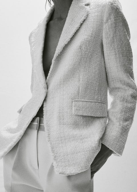 Tweed jacket with jewel button - Laurel Morgan