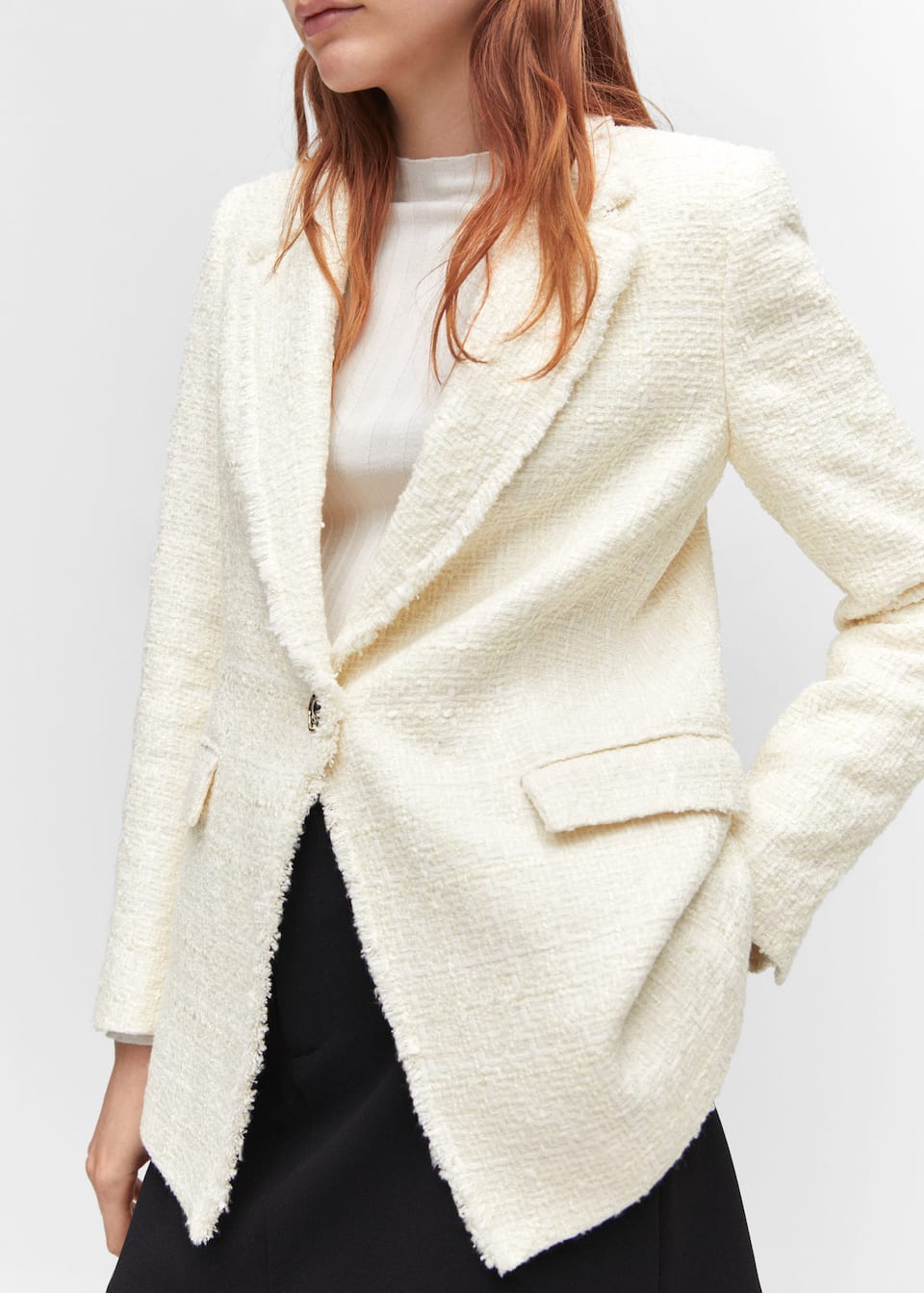 Tweed jacket with jewel button - Laurel Morgan