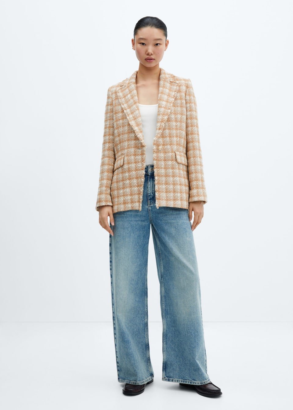 Tweed jacket with jewel button - Laurel Morgan