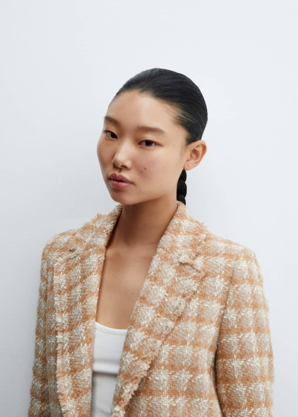 Tweed jacket with jewel button - Laurel Morgan