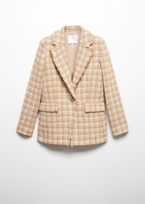 Tweed jacket with jewel button - Laurel Morgan