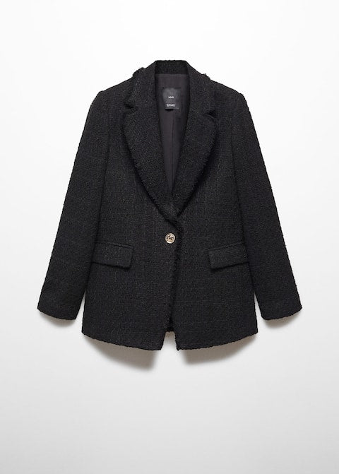 Tweed jacket with jewel button - Laurel Morgan