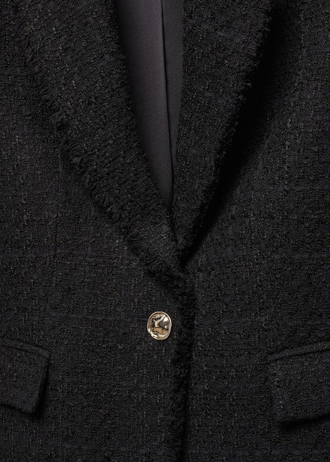 Tweed jacket with jewel button - Laurel Morgan