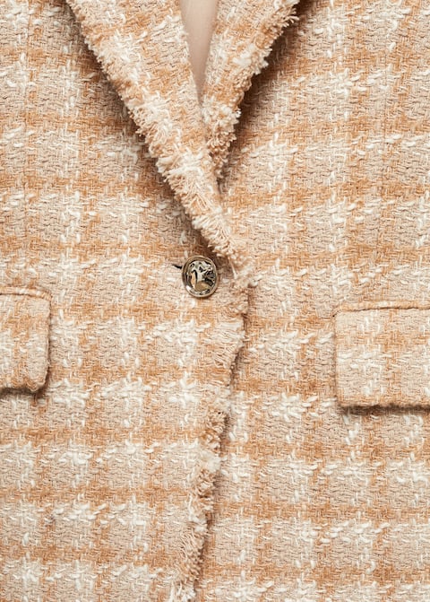 Tweed jacket with jewel button - Laurel Morgan