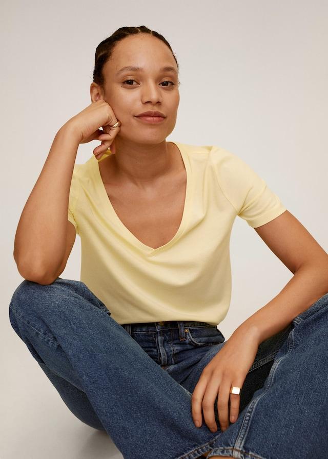 V-neck cotton T-shirt - Laurel Morgan