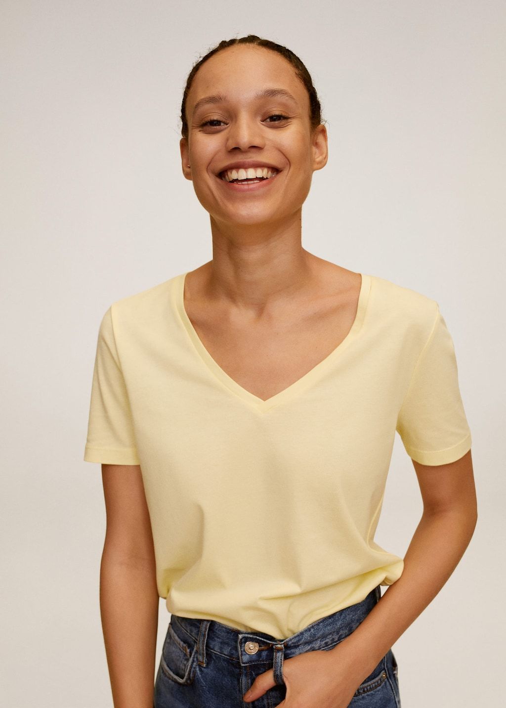 V-neck cotton T-shirt - Laurel Morgan