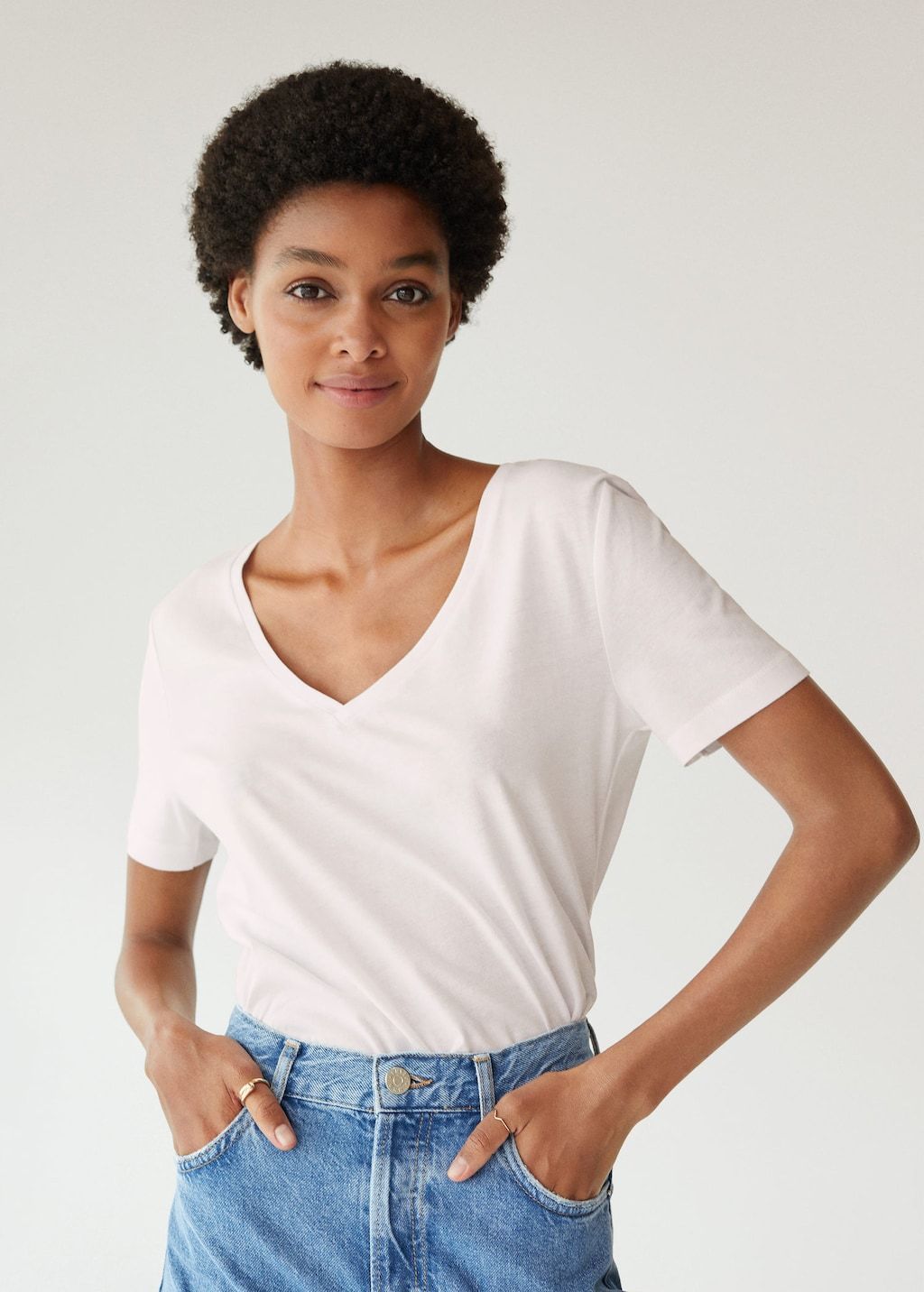 V-neck cotton T-shirt - Laurel Morgan