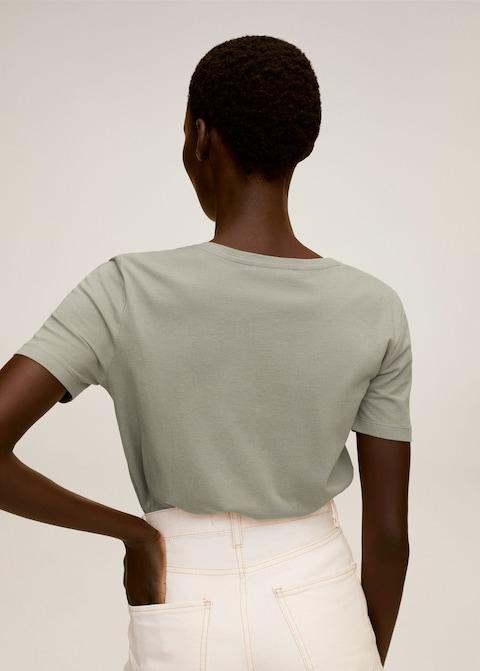 V-neck cotton T-shirt - Laurel Morgan