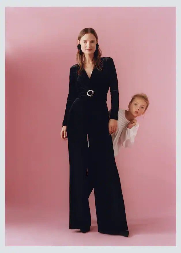 Velvet belt jumpsuit - Laurel Morgan