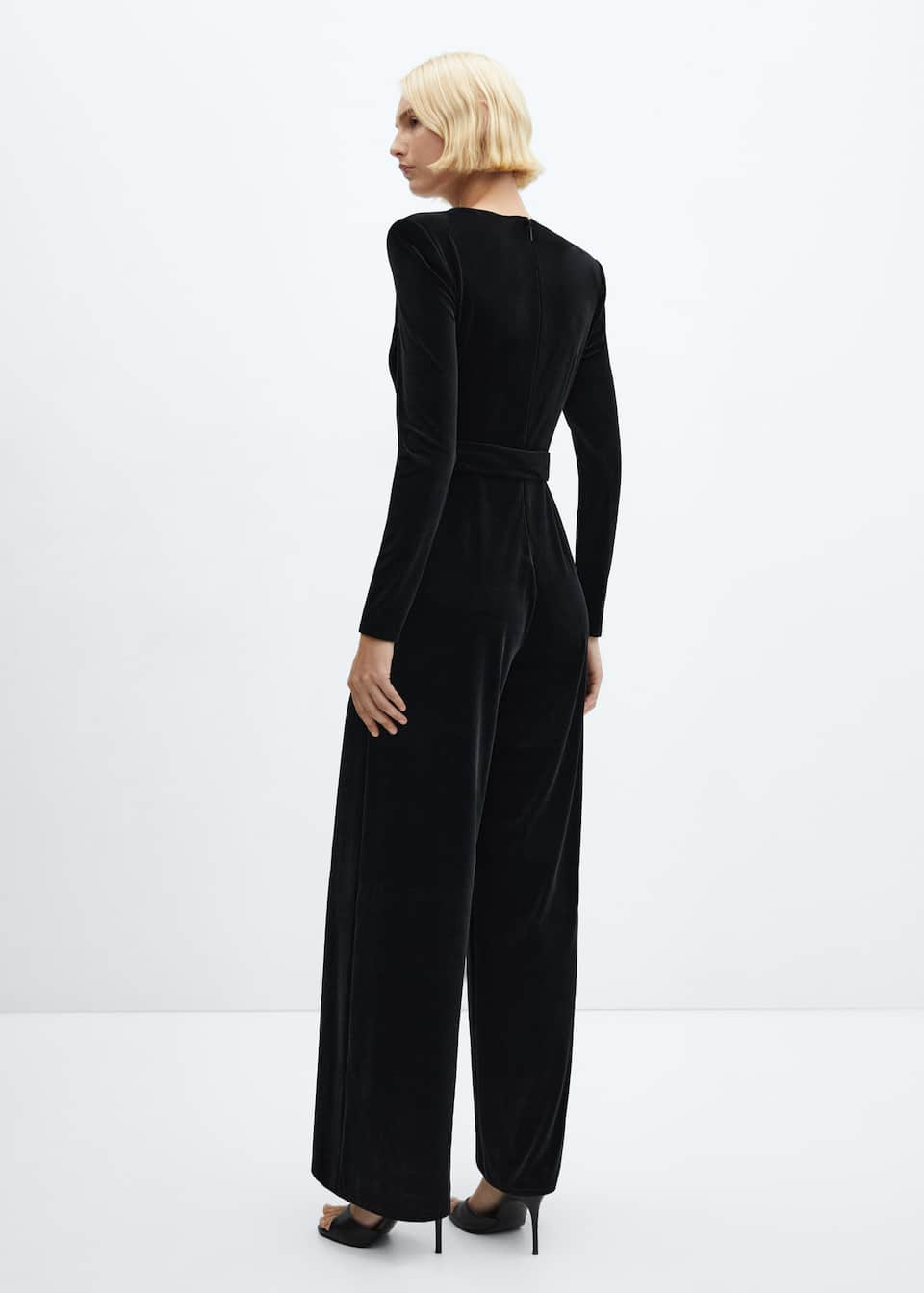 Velvet belt jumpsuit - Laurel Morgan