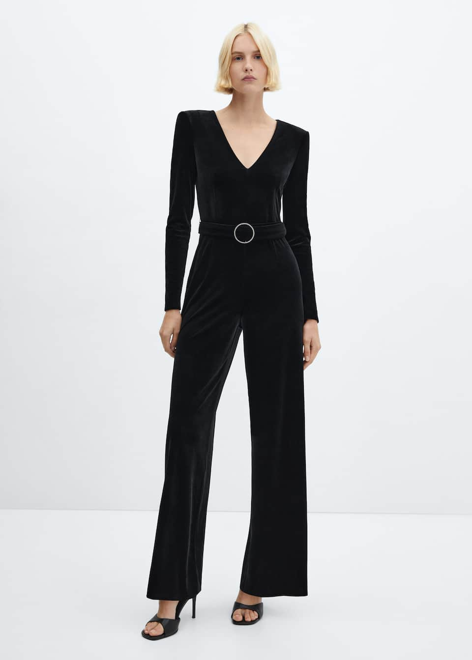 Velvet belt jumpsuit - Laurel Morgan