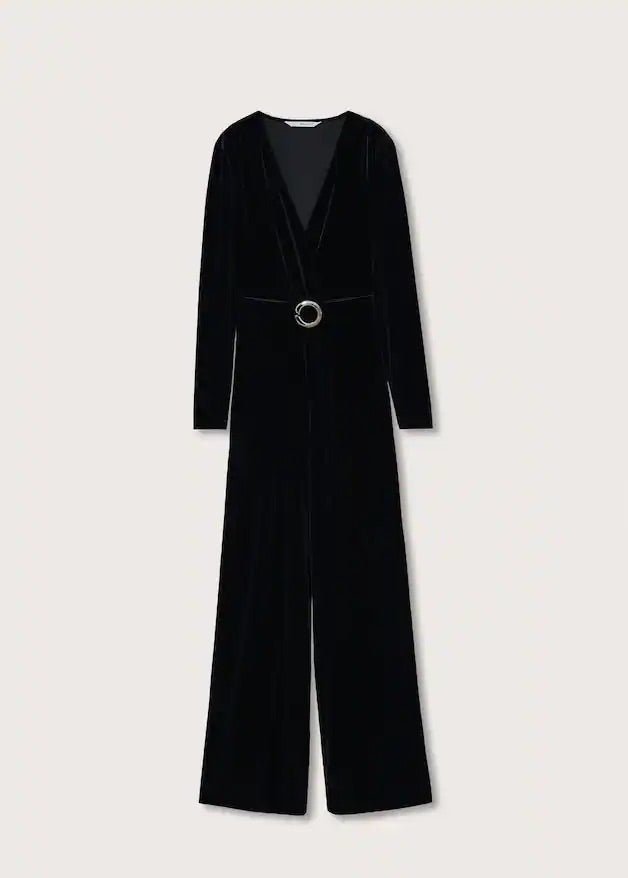 Velvet belt jumpsuit - Laurel Morgan