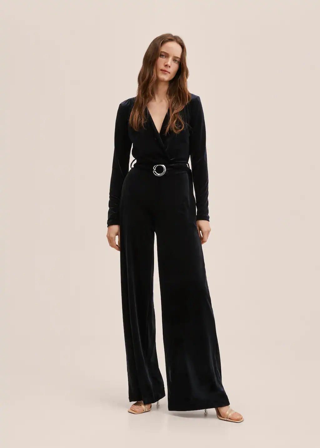 Velvet belt jumpsuit - Laurel Morgan