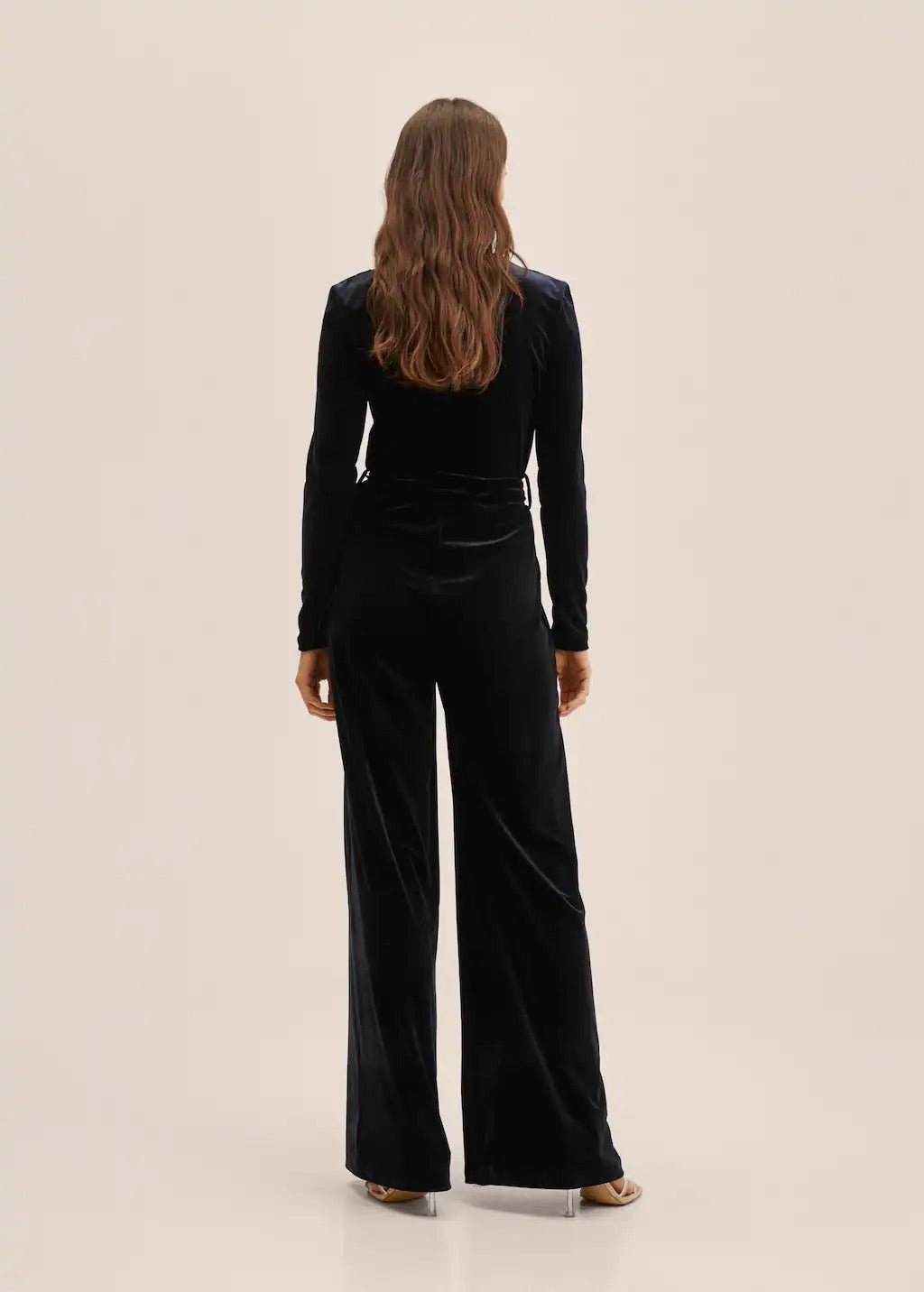 Velvet belt jumpsuit - Laurel Morgan