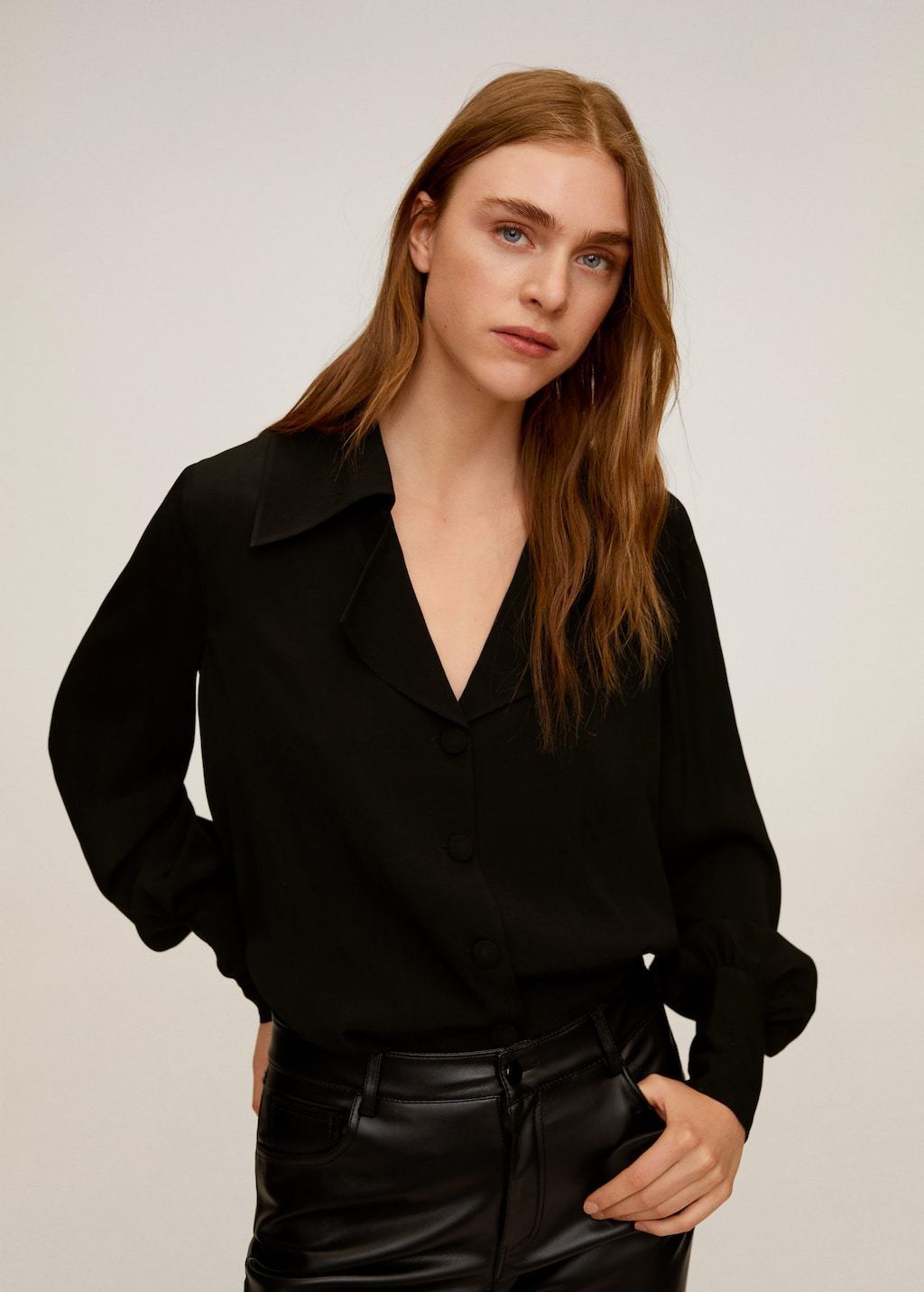 Wide lapel blouse - Laurel Morgan